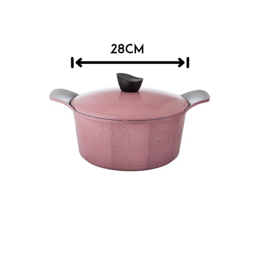 طقم قدور جرانيت جويل 9 قطع وردي