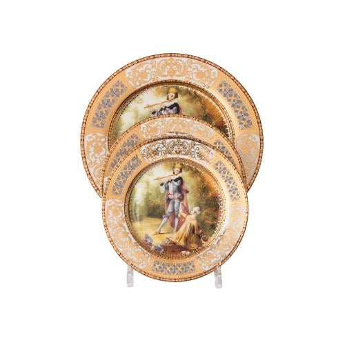 طقم سفرة بورسلان فاخر ذهبي كليوبترا 107 قطعة