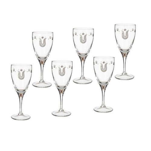 كاسات عصير فضي كريستال تركي 6 قطعة