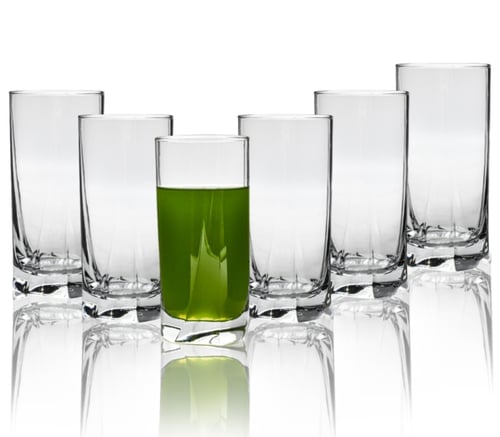 طقم كاسات ماء زجاج شفاف لونا 6 قطعة 375 مل باشاباش...