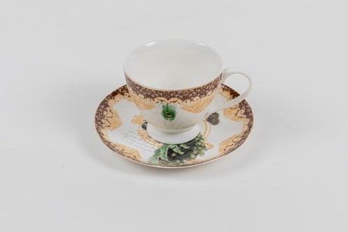 طقم سفرة بورسلان 107 قطعة طاووس