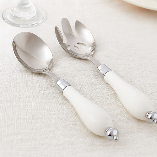 طقم ملاعق غرف فضي ابيض