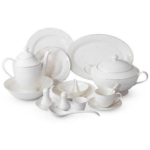 طقم سفرة فاخر من البورسلان مكون من 70 قطعة 6 اشخاص