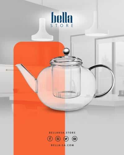 براد شاي زجاج مقاوم للحرارة 1.8 لتر