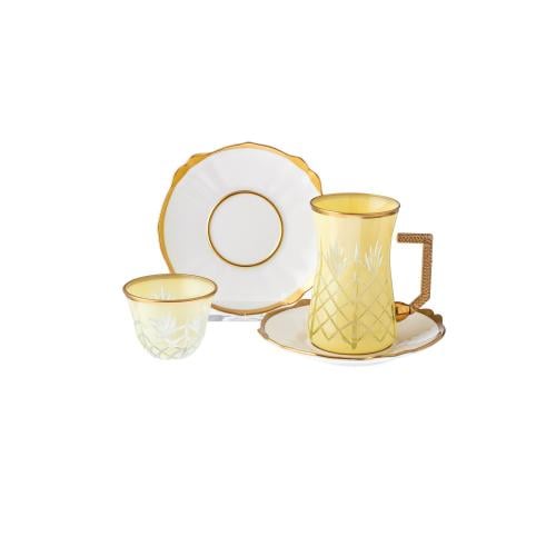 طقم شاي وقهوة 18 قطعة تركي