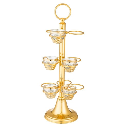 حمالة فناجين قهوة ذهبي 12 خانة