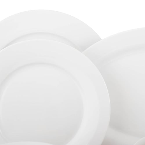 طقم سفرة بورسلان بون شاينا ابيض كريمي سادة 32 قطعة