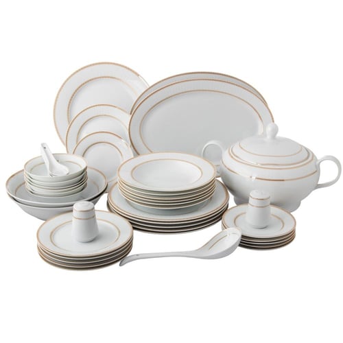 طقم سفرة بورسلان فاخر 45 قطعة 6 اشخاص