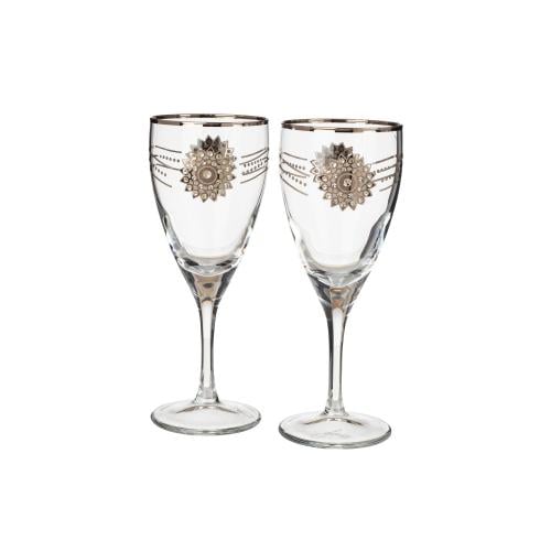 كاسات عصير فضي كريستال تركي 6 قطعة