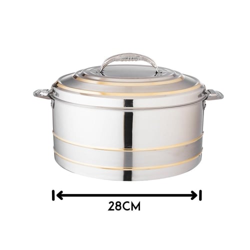 حافظة طعام اثينا معدن استيل وذهبي 6 لتر