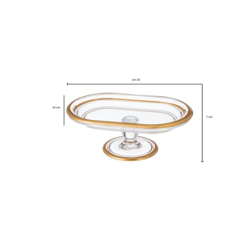 صحن تقديم زجاج تركي بقاعدة صغير