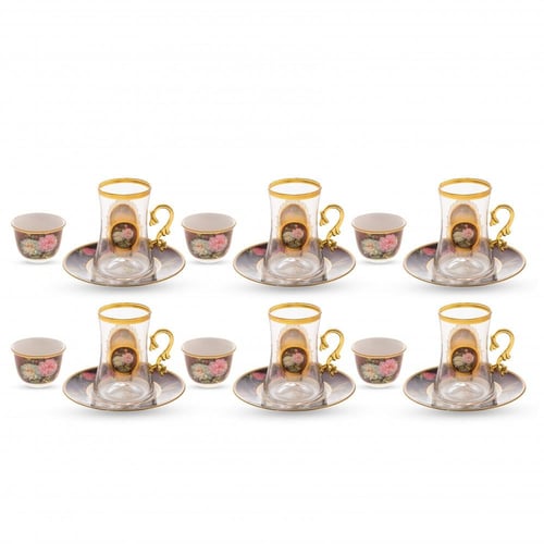 طقم قهوة وشاي 18 قطعة مجموعة الغردينيا