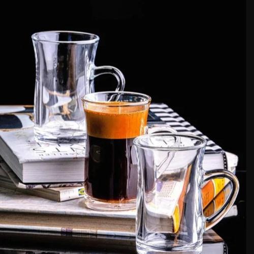 فناجين شاي زجاج تركي سادة 3 قطعة 150 مل