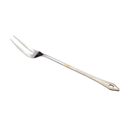 شوكة طبخ معدن استيل وذهبي