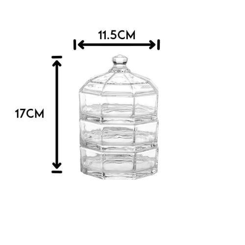 مطبقية حلويات زجاج شفاف 3 طبقات
