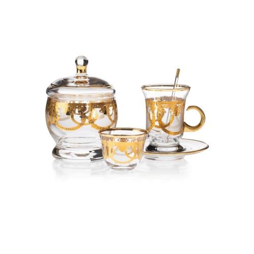 طقم قهوة وشاي 50 قطعة تركي