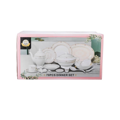 طقم سفرة فاخر من البورسلان مكون من 70 قطعة 6 اشخاص