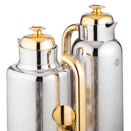 طقم ترامس ساندرا من شركة السيف فضي يد ذهبي 1 ليتر