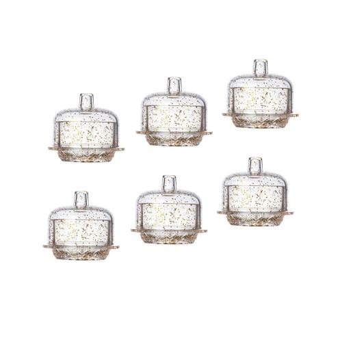 طقم تمريات اكريلك بغطاء 6 قطعة ذهبي