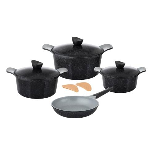 طقم قدور جرانيت جويل 9 قطع اسود