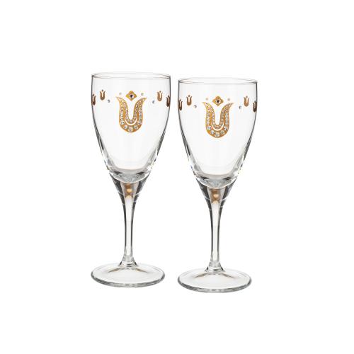 كاسات عصير ذهبي كريستال تركي 6 قطعة