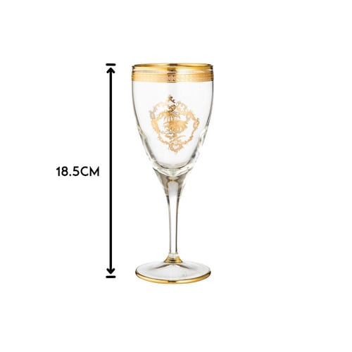 طقم كاسات عصير كريستال تركي ذهبي 6 قطعة