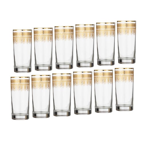 طقم كريستال تركي 76 قطعة مزخرف ذهبي