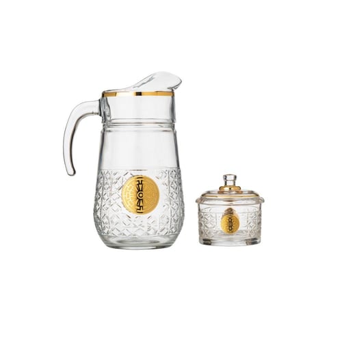 طقم كريستال تركي 76 قطعة مزخرف ذهبي