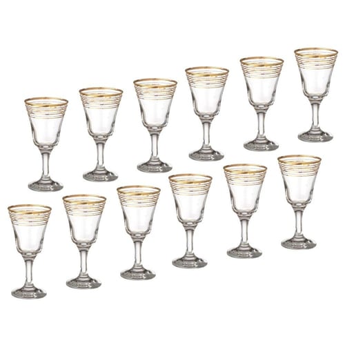 طقم شاي وقهوة زجاج 76 قطعة ذهبي