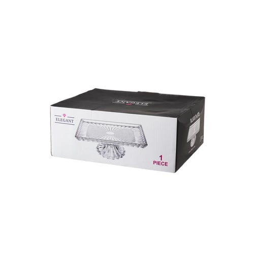 صحن تقديم مسطح من الزجاج بقاعدة 31 سم