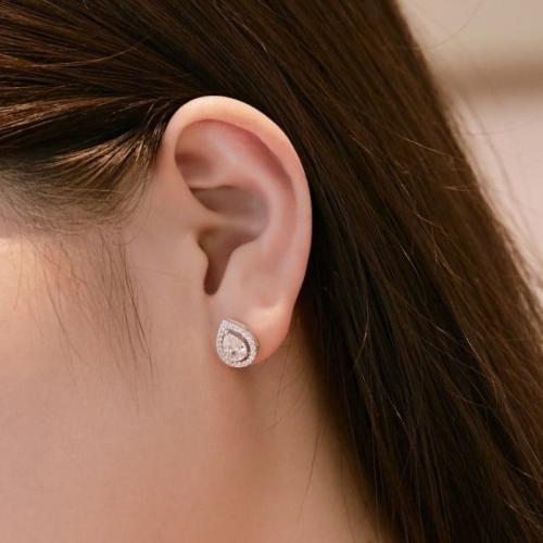 حلق دمعة فضة تصميم رائع