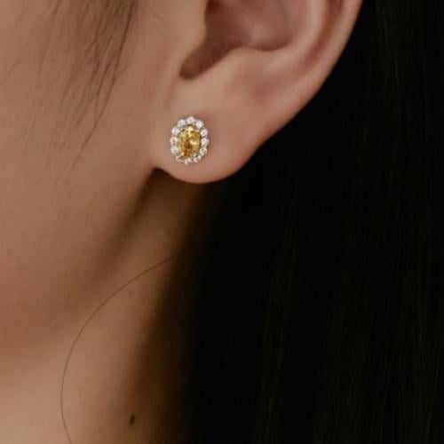 حلق زيركون اصفر