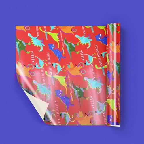 ورق تغليف هدايا الديناصورات