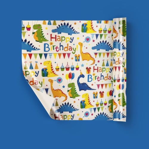 ورق تغليف هدايا ديناصور