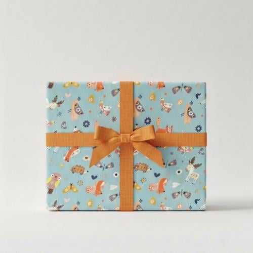 ورق تغليف هدايا حيوانات الغابة