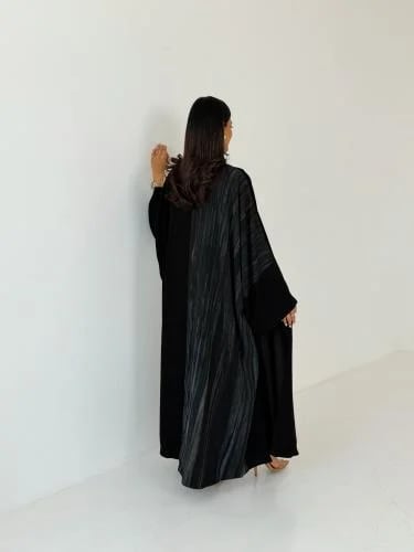 عباية نصف بشت اسود ملكي وشيفون بالخلف ٢٢٤