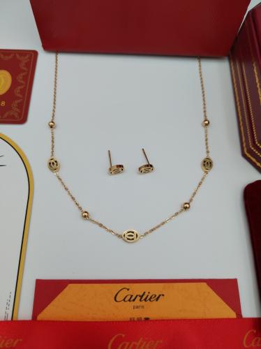 طقم سلسال وحلق كارتير (ذهبي)
