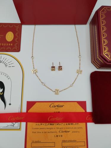 طقم سلسال وحلق كارتير (ذهبي)