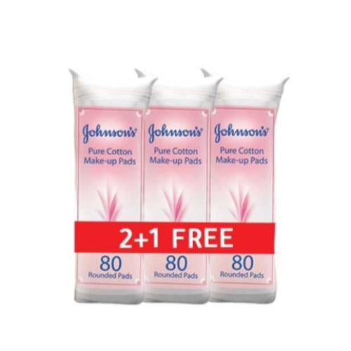 Johnsons Pure Cotton Make up Pads 80's 2+1