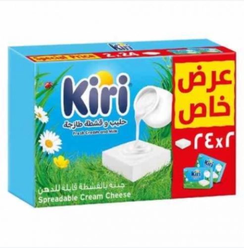 كيري جبنة بالقشطة قابلة للدهن 24 قطعة 2×400جم