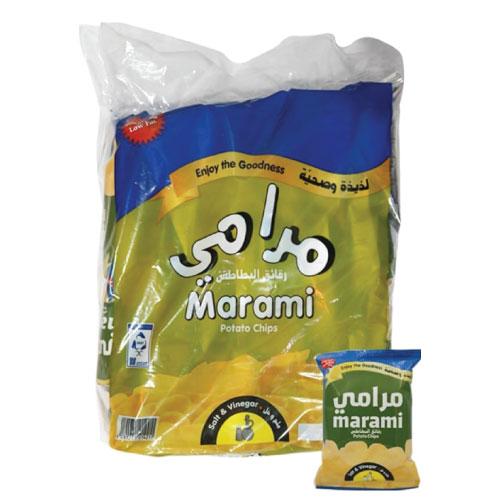 رقائق بطاطس بنكهة الخل والملح من مرامي، 18 عبوة بو...