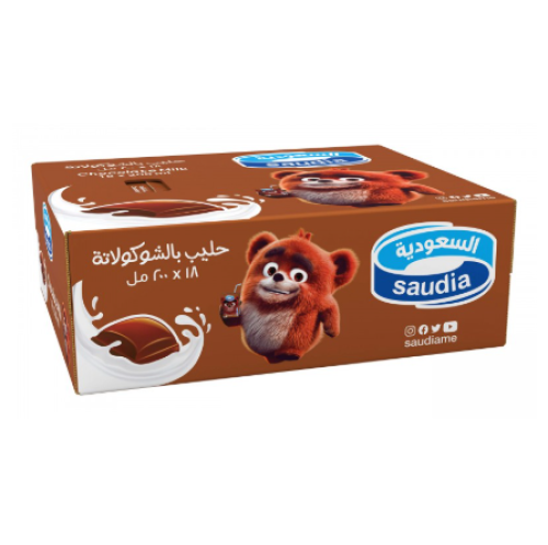 السعودية حليب بالشوكولاتة 18× 200 مل