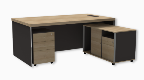 مكتب مع سكرتارية بلون بيج، موديل 201575