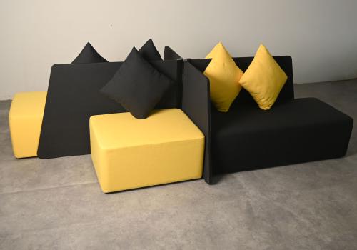 طقم كنب متقاطع بمسند ظهر مقاس 2829*1628*823 لون اس...