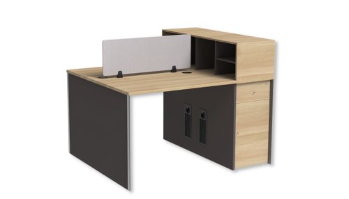 وحدة عمل ميلامين 2 اشخاص لون بيج * DARK GERY مقاس...