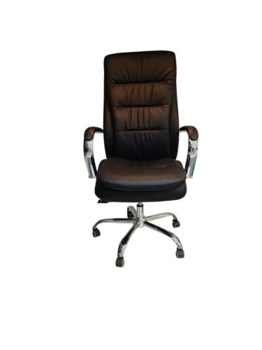 كرسي جلد متحرك لون اسود موديل LA-1003-H