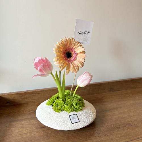 هدية توليب وجربيرا طبيعي فاخرة