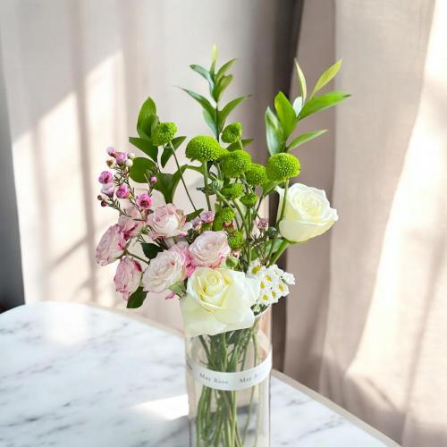 فازة ورد طبيعي حجم كبير