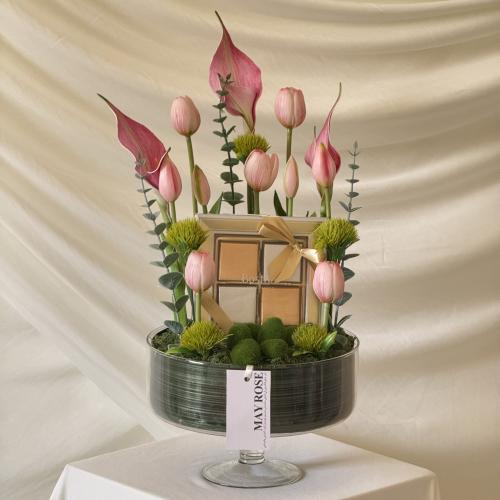 فازة ورد صناعي