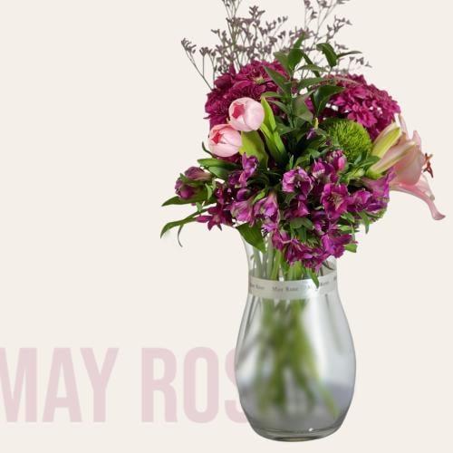 فازة ورد طبيعي حجم كبير